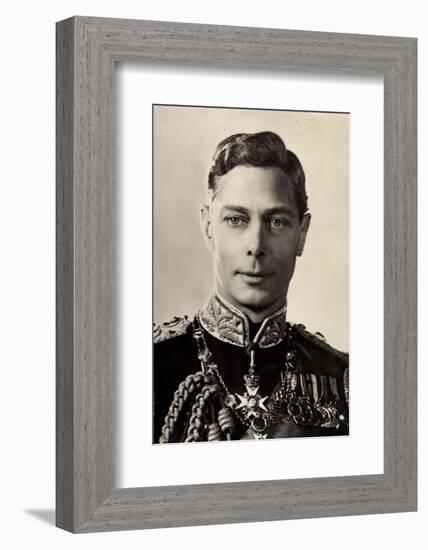 Ak His Majesty King George Vi., Portrait, Uniform, Medals-null-Framed Photographic Print