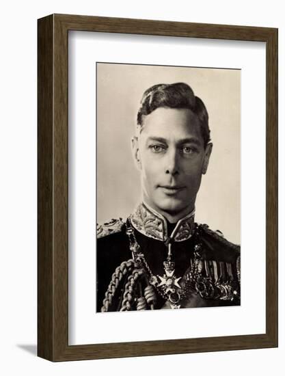 Ak His Majesty King George Vi., Portrait, Uniform, Medals-null-Framed Photographic Print