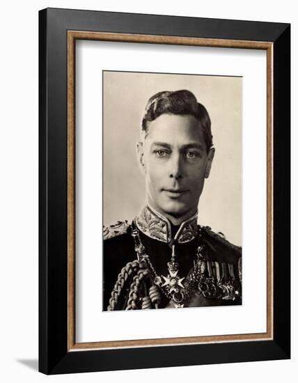 Ak His Majesty King George Vi., Portrait, Uniform, Medals-null-Framed Photographic Print