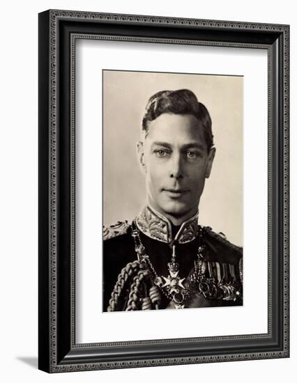 Ak His Majesty King George Vi., Portrait, Uniform, Medals-null-Framed Photographic Print