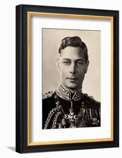 Ak His Majesty King George Vi., Portrait, Uniform, Medals-null-Framed Photographic Print