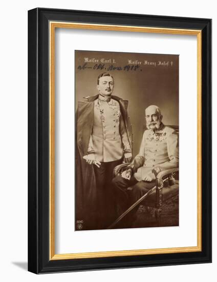 Ak Kaiser Carl I., Kaiser Franz Josef I., Npg 6040, Schwert-null-Framed Photographic Print