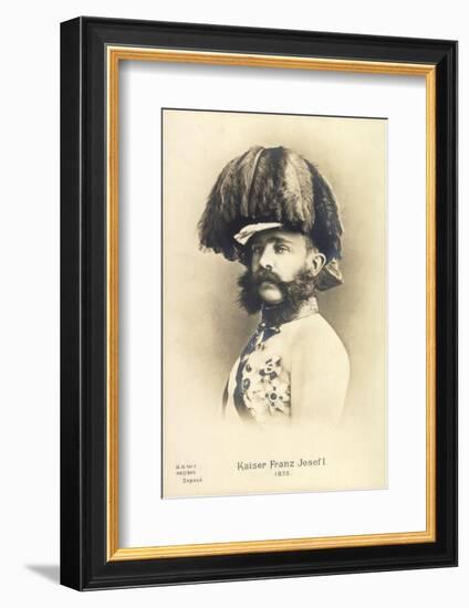 Ak Kaiser Franz Josef I, 1873, Mit Federhelm, Uniform, Orden, Bkwi 887 205-null-Framed Photographic Print