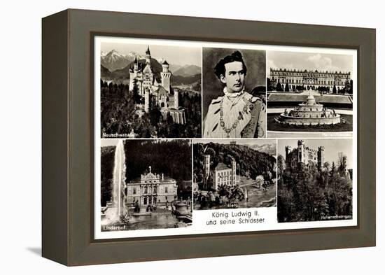 Ak König Ludwig II Und Seine Schlösser, Neuschwanstein, Hohenschwangau-German photographer-Framed Premier Image Canvas