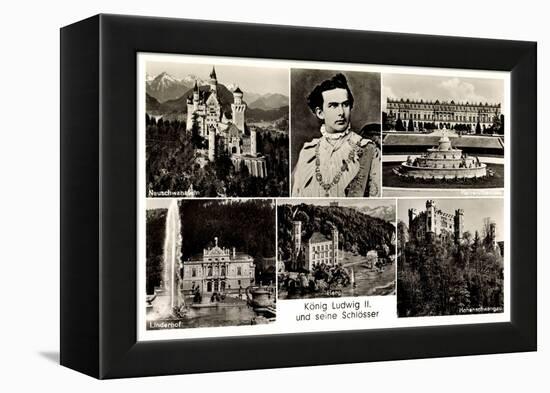 Ak König Ludwig II Und Seine Schlösser, Neuschwanstein, Hohenschwangau-German photographer-Framed Premier Image Canvas