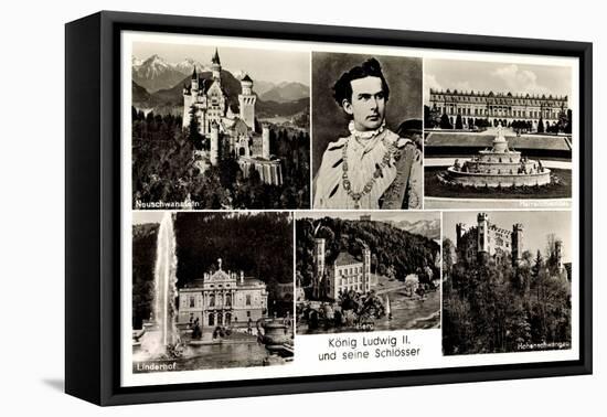 Ak König Ludwig II Und Seine Schlösser, Neuschwanstein, Hohenschwangau-German photographer-Framed Premier Image Canvas