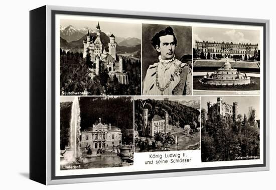 Ak König Ludwig II Und Seine Schlösser, Neuschwanstein, Hohenschwangau-German photographer-Framed Premier Image Canvas