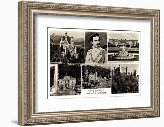 Ak König Ludwig II Und Seine Schlösser, Neuschwanstein, Hohenschwangau-German photographer-Framed Photographic Print