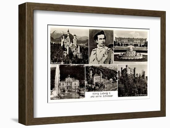 Ak König Ludwig II Und Seine Schlösser, Neuschwanstein, Hohenschwangau-German photographer-Framed Photographic Print