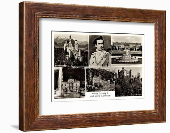 Ak König Ludwig II Und Seine Schlösser, Neuschwanstein, Hohenschwangau-German photographer-Framed Photographic Print