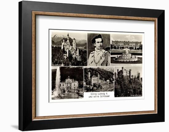 Ak König Ludwig II Und Seine Schlösser, Neuschwanstein, Hohenschwangau-German photographer-Framed Photographic Print