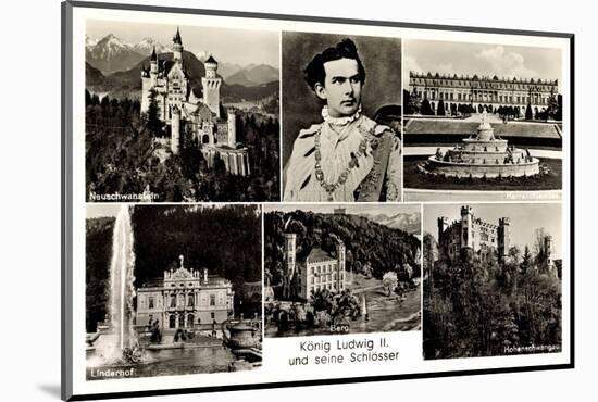 Ak König Ludwig II Und Seine Schlösser, Neuschwanstein, Hohenschwangau-German photographer-Mounted Photographic Print