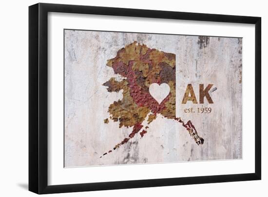 AK Rusty Cementwall Heart-Red Atlas Designs-Framed Giclee Print