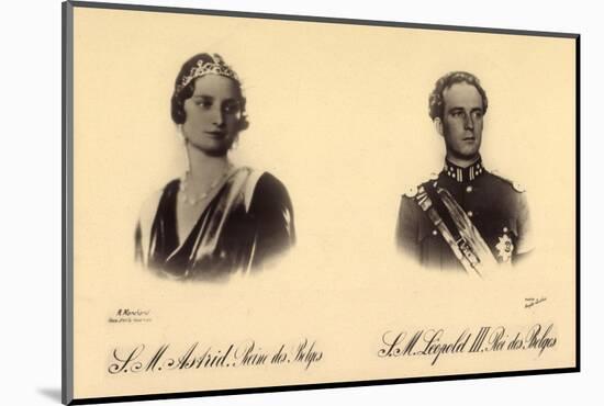 Ak S.M. Astrid Reine Des Belges, S.M. Léopold III. Roi Des Belges-German photographer-Mounted Photographic Print