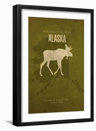 AK State Minimalist Posters-Red Atlas Designs-Framed Giclee Print