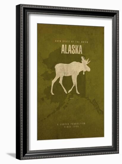 AK State Minimalist Posters-Red Atlas Designs-Framed Giclee Print