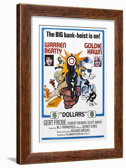 $, (Aka Dollars), from Left: Warren Beatty, Goldie Hawn, 1971-null-Framed Art Print