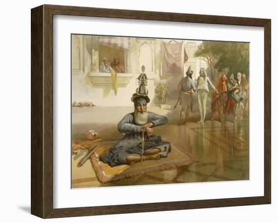 Akalis at the Holy Tank, Umritsar, from 'India Ancient and Modern', 1867 (Colour Litho)-William 'Crimea' Simpson-Framed Giclee Print