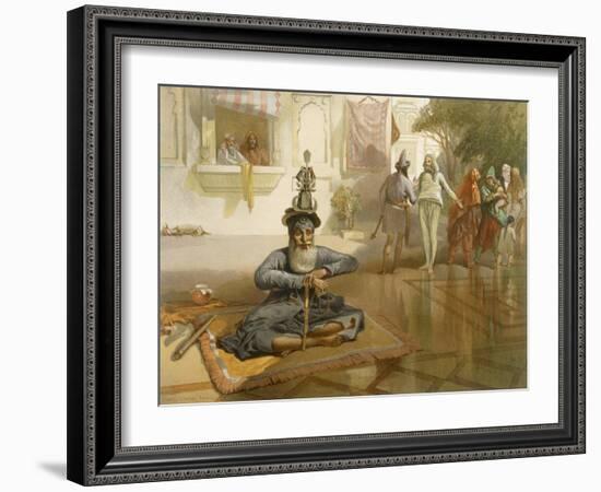 Akalis at the Holy Tank, Umritsar, from 'India Ancient and Modern', 1867 (Colour Litho)-William 'Crimea' Simpson-Framed Giclee Print