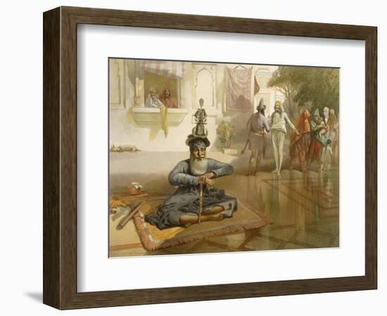 Akalis at the Holy Tank, Umritsar, from 'India Ancient and Modern', 1867 (Colour Litho)-William 'Crimea' Simpson-Framed Premium Giclee Print