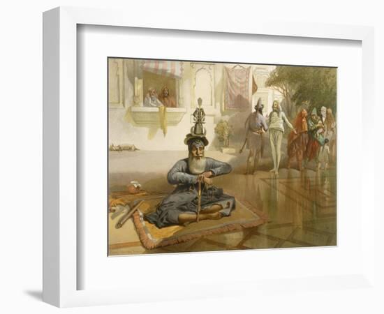 Akalis at the Holy Tank, Umritsar, from 'India Ancient and Modern', 1867 (Colour Litho)-William 'Crimea' Simpson-Framed Premium Giclee Print