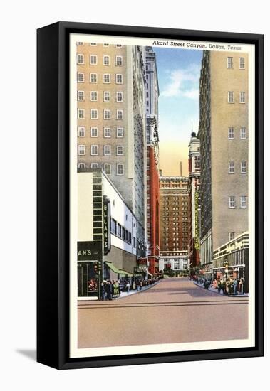 Akard Street Canyon, Dallas, Texas-null-Framed Stretched Canvas