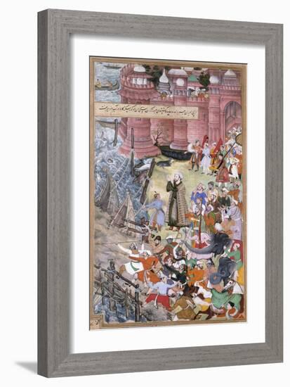Akbar on the Elephant Hawai Pursuing the Elephant Rau Bagha-null-Framed Giclee Print