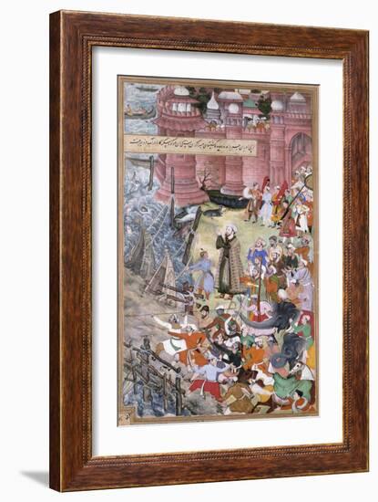 Akbar on the Elephant Hawai Pursuing the Elephant Rau Bagha-null-Framed Giclee Print