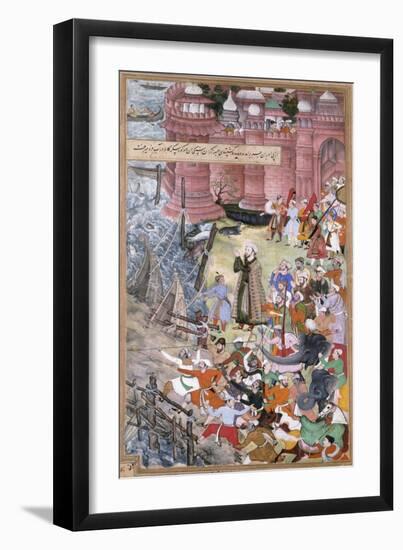 Akbar on the Elephant Hawai Pursuing the Elephant Rau Bagha-null-Framed Giclee Print