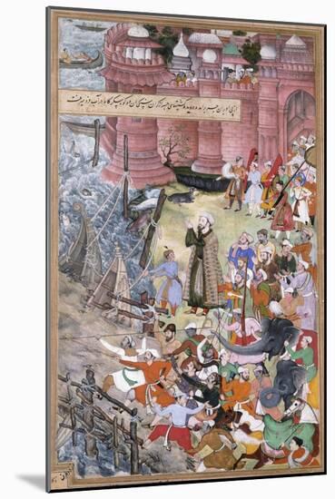 Akbar on the Elephant Hawai Pursuing the Elephant Rau Bagha-null-Mounted Giclee Print