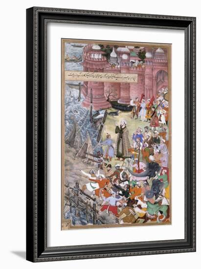 Akbar on the Elephant Hawai Pursuing the Elephant Rau Bagha-null-Framed Giclee Print