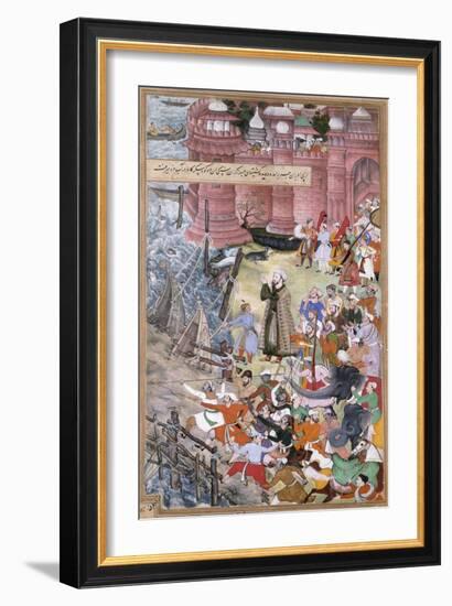 Akbar on the Elephant Hawai Pursuing the Elephant Rau Bagha-null-Framed Giclee Print