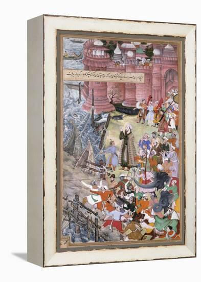 Akbar on the Elephant Hawai Pursuing the Elephant Rau Bagha-null-Framed Premier Image Canvas