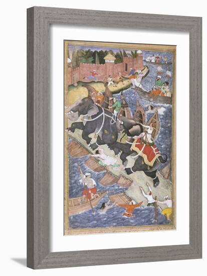 Akbar on the Elephant Hawai Pursuing the Elephant Rau Bagha-null-Framed Giclee Print