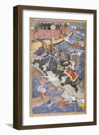 Akbar on the Elephant Hawai Pursuing the Elephant Rau Bagha-null-Framed Giclee Print