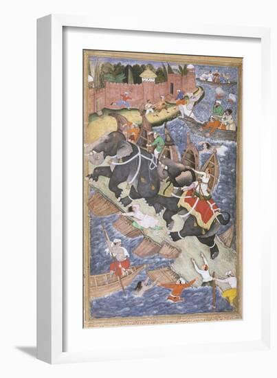 Akbar on the Elephant Hawai Pursuing the Elephant Rau Bagha-null-Framed Giclee Print