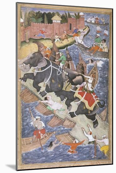 Akbar on the Elephant Hawai Pursuing the Elephant Rau Bagha-null-Mounted Giclee Print