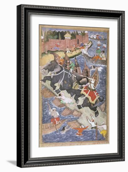 Akbar on the Elephant Hawai Pursuing the Elephant Rau Bagha-null-Framed Giclee Print