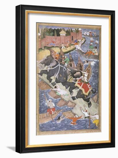 Akbar on the Elephant Hawai Pursuing the Elephant Rau Bagha-null-Framed Giclee Print