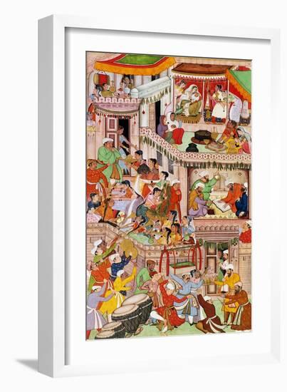 Akbar's Household Rejoicing at the Birth of His Second Son-null-Framed Giclee Print