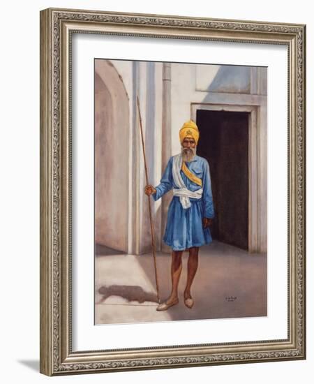 Akhali Sikh at the Red Fort, Delhi, 1977-Lydia de Burgh-Framed Giclee Print