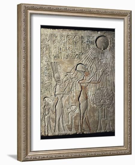 Akhenaten and His Family to the Aten-null-Framed Art Print