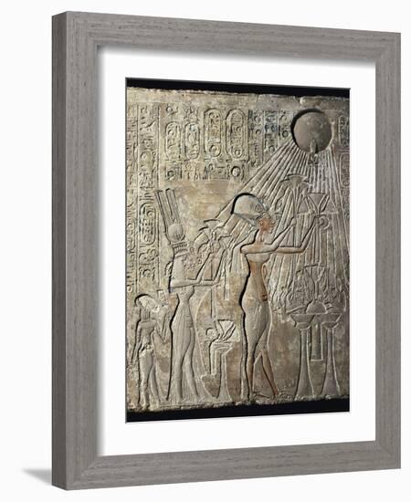 Akhenaten and His Family to the Aten-null-Framed Art Print