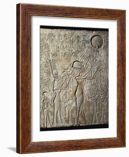 Akhenaten and His Family to the Aten-null-Framed Art Print