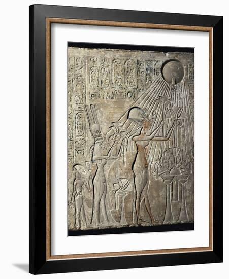 Akhenaten and His Family to the Aten-null-Framed Art Print