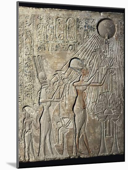 Akhenaten and His Family to the Aten-null-Mounted Art Print