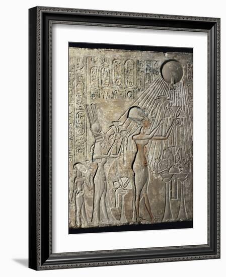 Akhenaten and His Family to the Aten-null-Framed Art Print