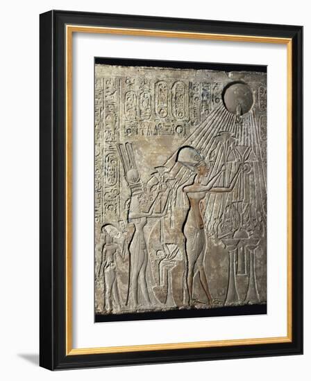 Akhenaten and His Family to the Aten-null-Framed Art Print