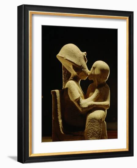 Akhenaten with child, Egyptian Museum, Amarna, Cairo, Egypt-Kenneth Garrett-Framed Photographic Print