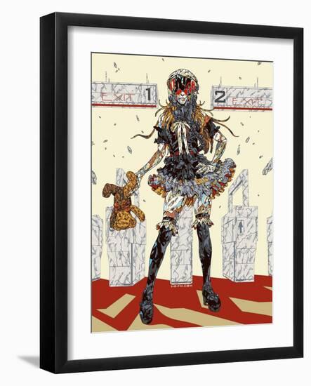 Akiba Exit-HR-FM-Framed Art Print